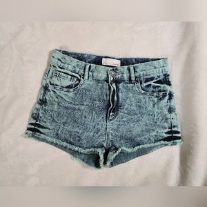 Green acid wash Jean shorts,  size 5
